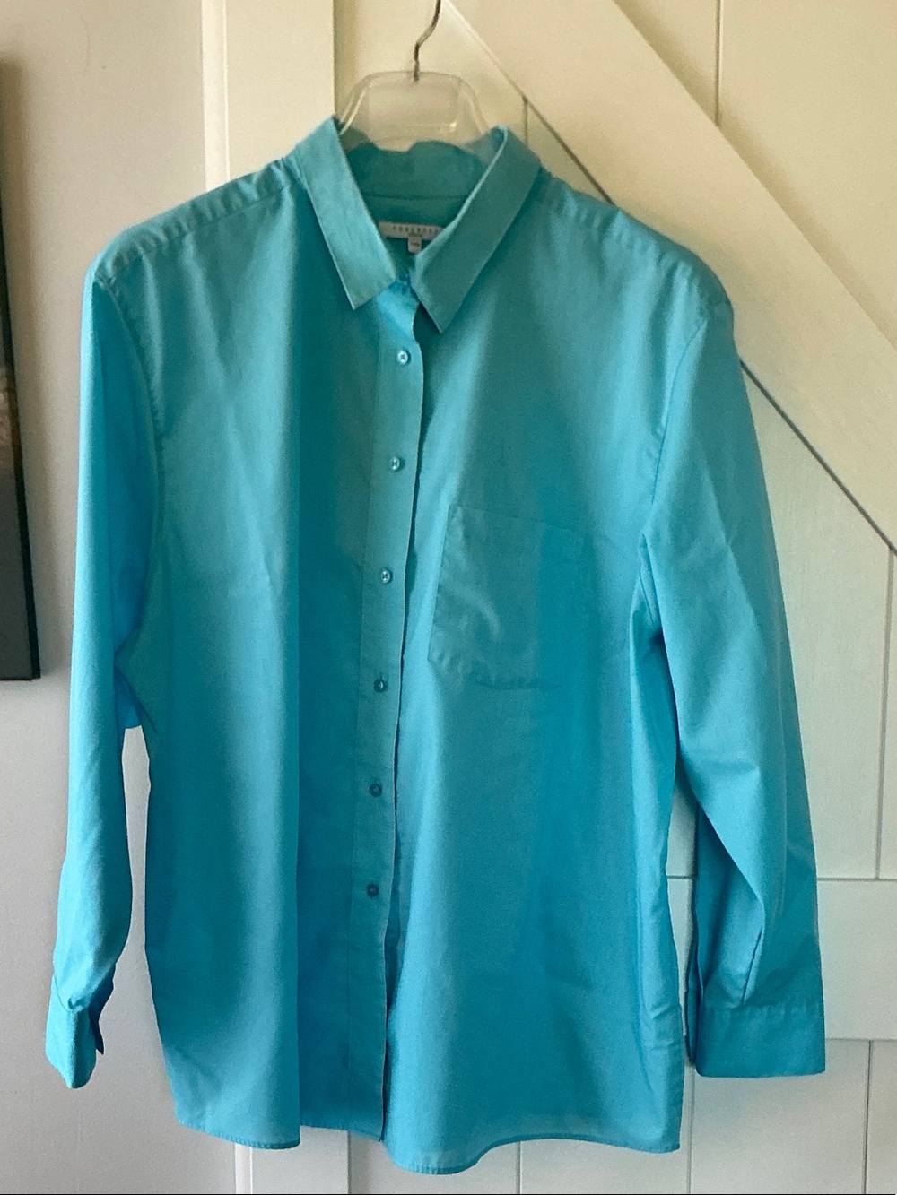 Foxcroft Turquoise Button-Down Shirt
